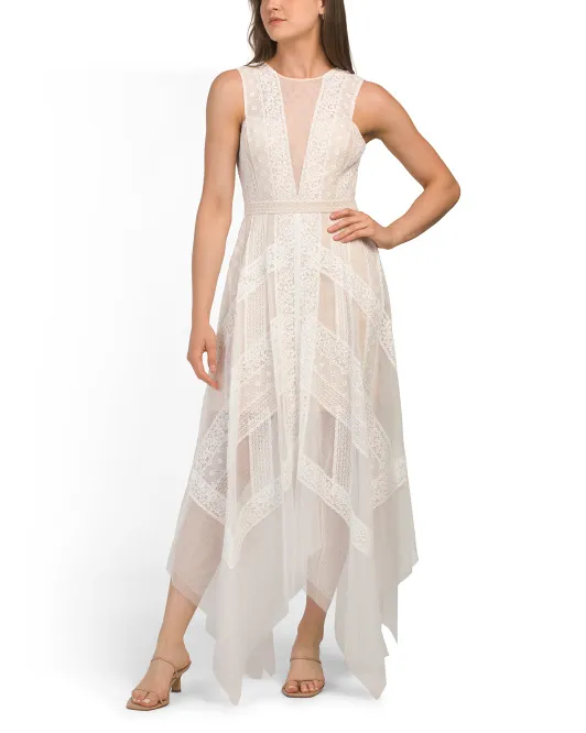 

Платье макси без рукавов из тюля Bcbgmaxazria, цвет Off White