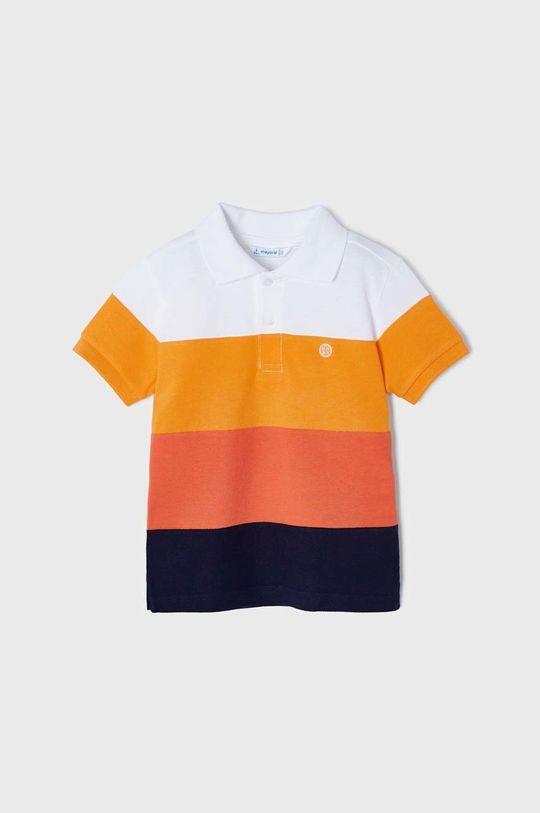 Детская хлопковая рубашка-поло Mayoral, оранжевый