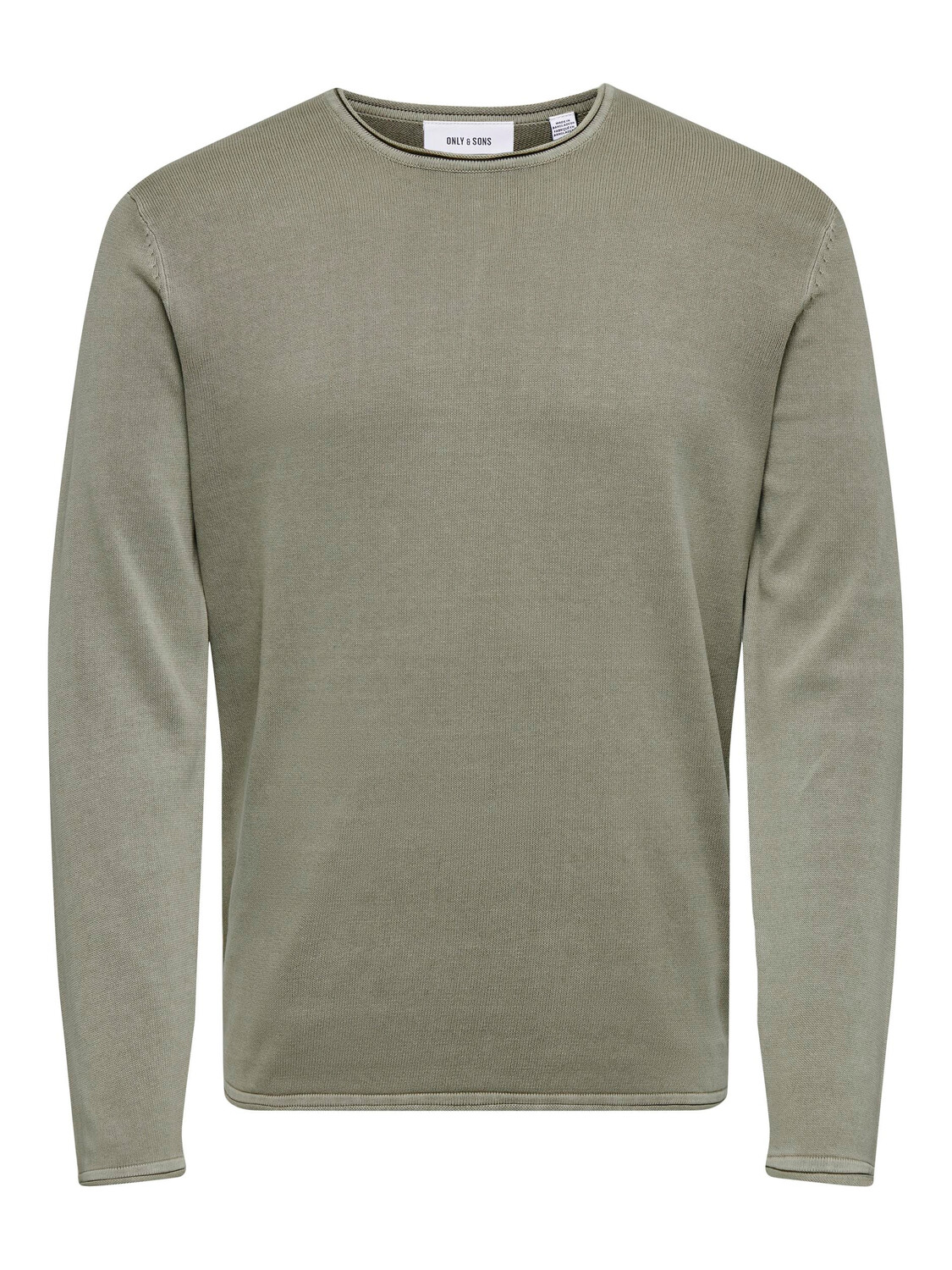 

Пуловер ONLY Lässiger Feinstrick Washed Design Rundhals Sweater, черный