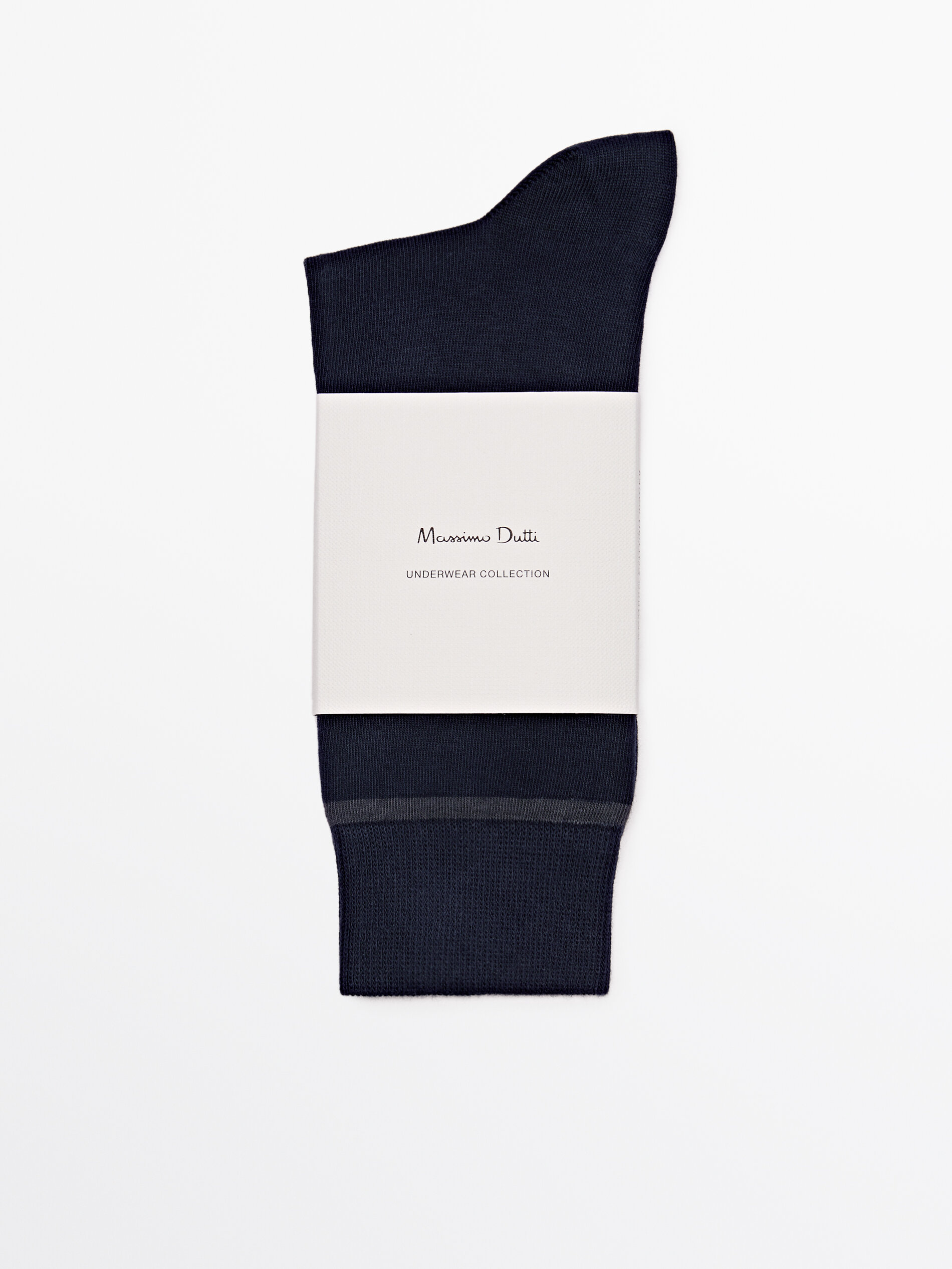 Длинные носки с контрастной горизонтальной полоской Massimo Dutti, темно-синий