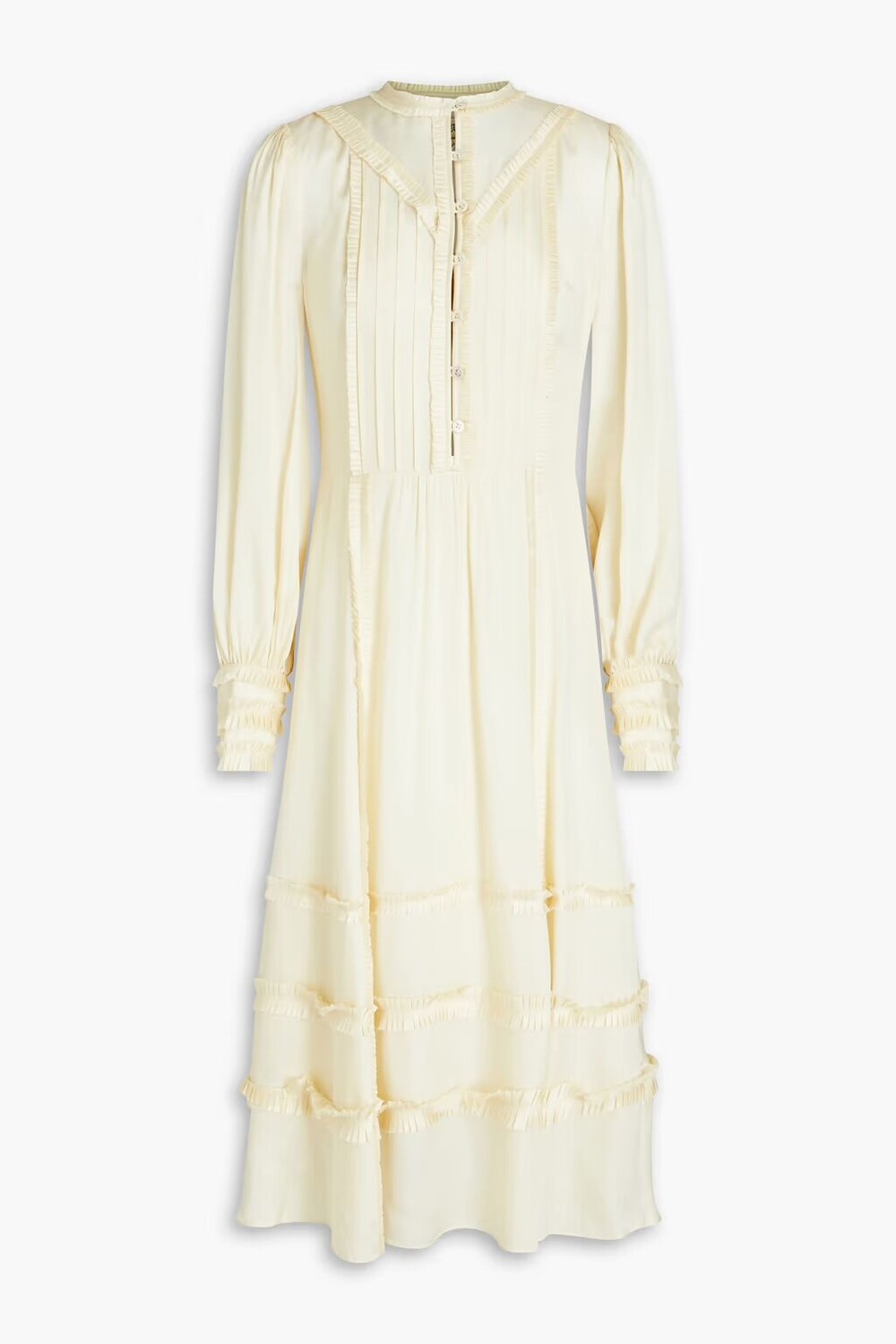 

Атласное платье миди Lily со складками Temperley London, крем