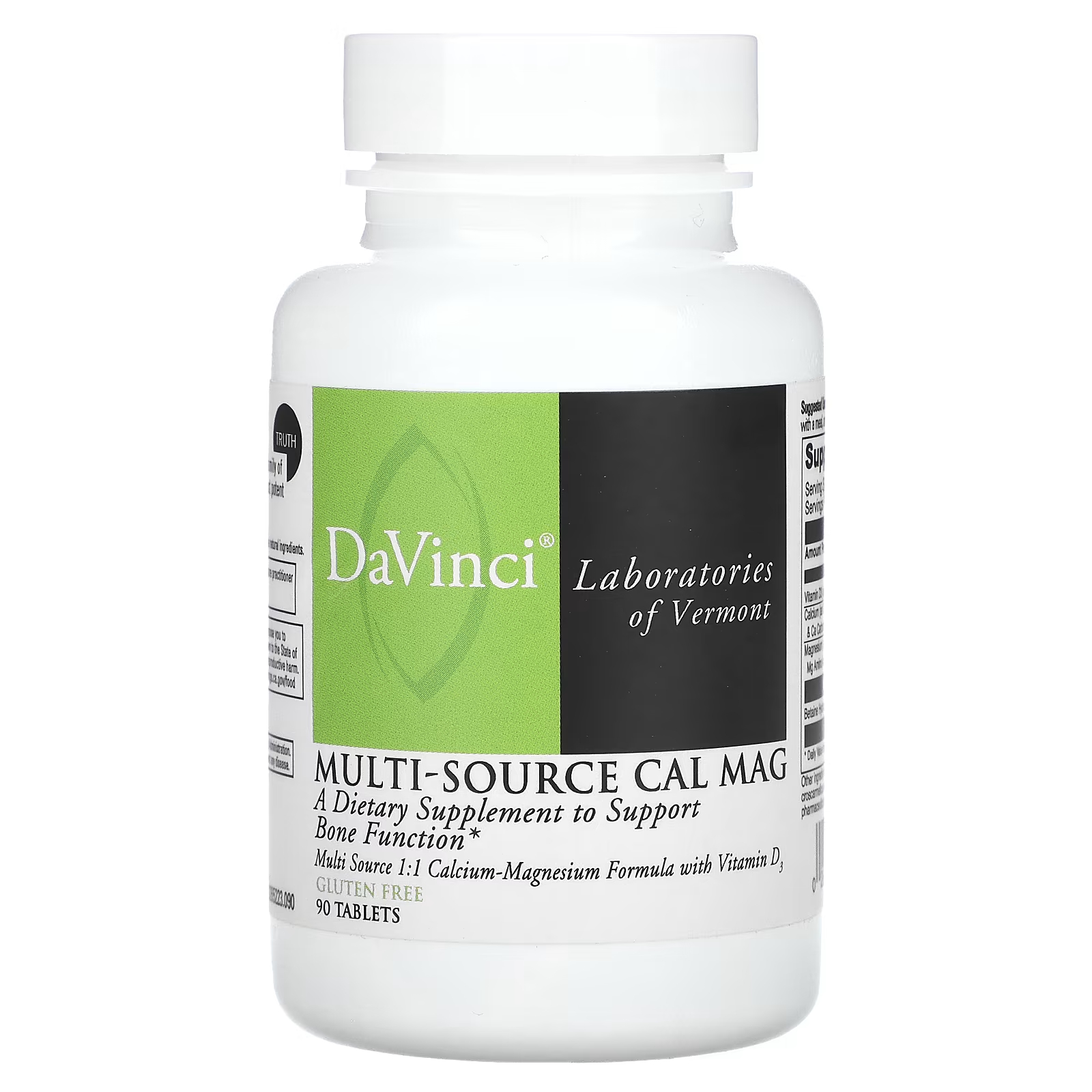 Пищевая добавка DaVinci Laboratories of Vermont Multi-Source Cal Mag, 90 таблеток citracal добавка с кальцием и витамином d3 маленькие таблетки 100 капсул с покрытием