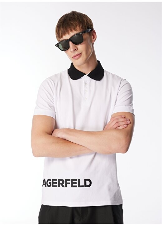 

Белая мужская футболка-поло 745020542221 Karl Lagerfeld, белый