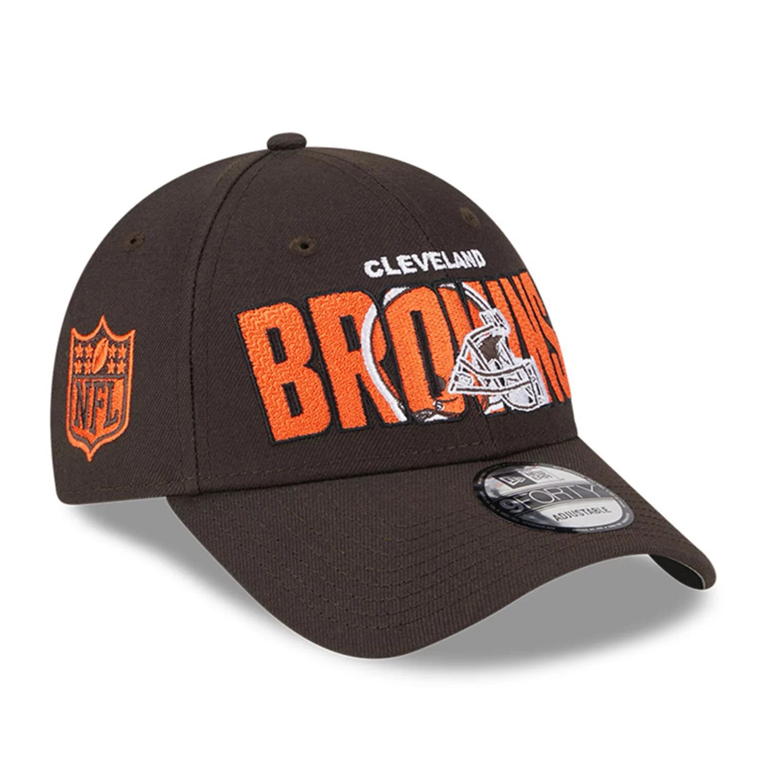 

Мужская регулируемая кепка New Era Brown Cleveland Browns 2023 NFL Draft 9FORTY