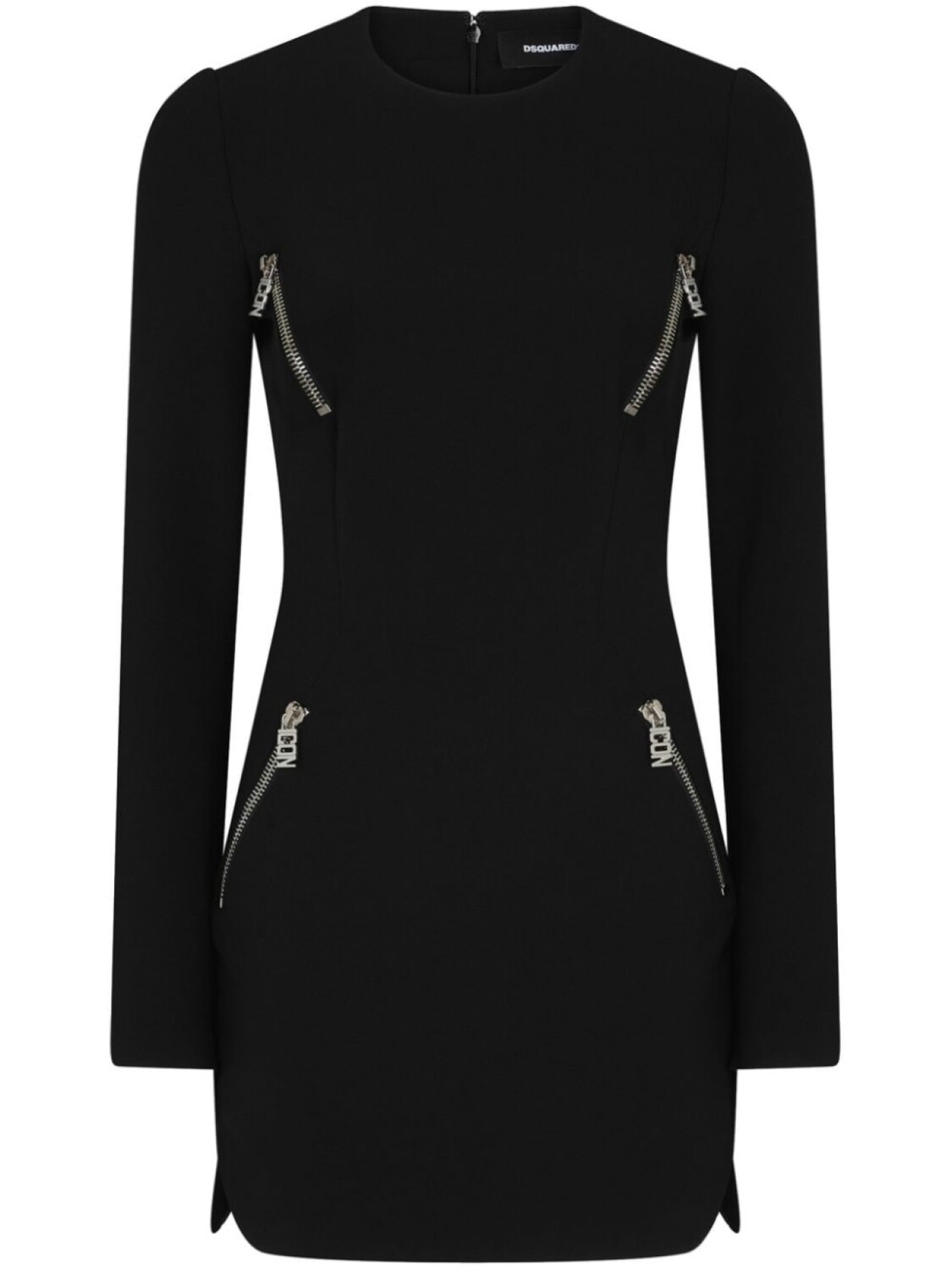 

Dsquared2 платье мини на молнии с длинными рукавами, черный