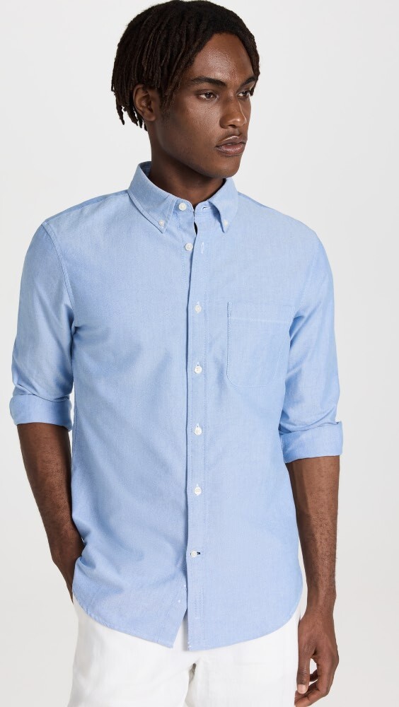 

Рубашка Club Monaco Long Sleeve Solid Oxford, синий