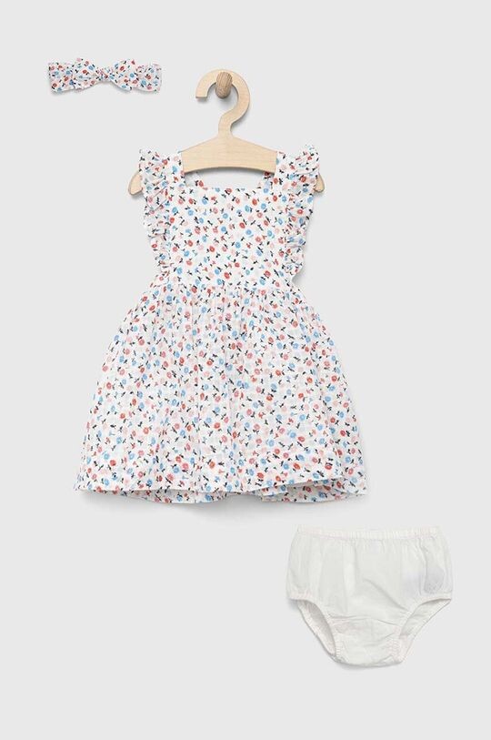 

Хлопковое платье для новорожденных Gap, белый