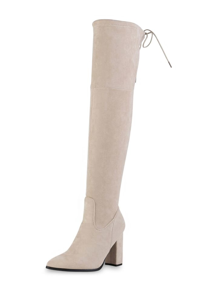 

Сапоги VAN HILL Overknees Emily, цвет beige velours