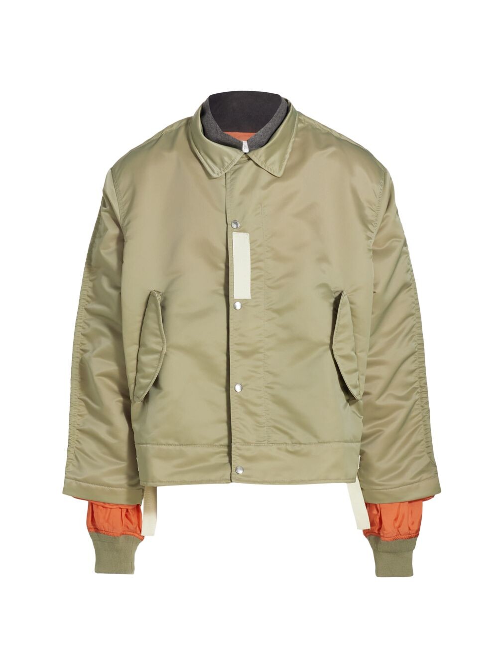 

Куртка-бомбер из нейлоновой саржи Sacai, хаки