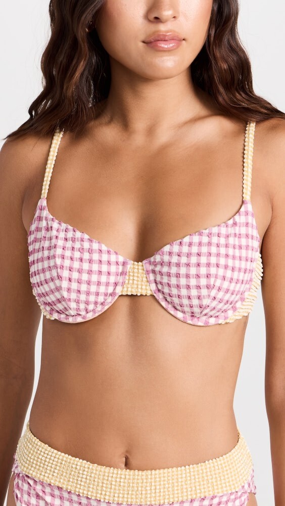 

Топ Madewell Hailey Underwire Tie Scrunchy Check