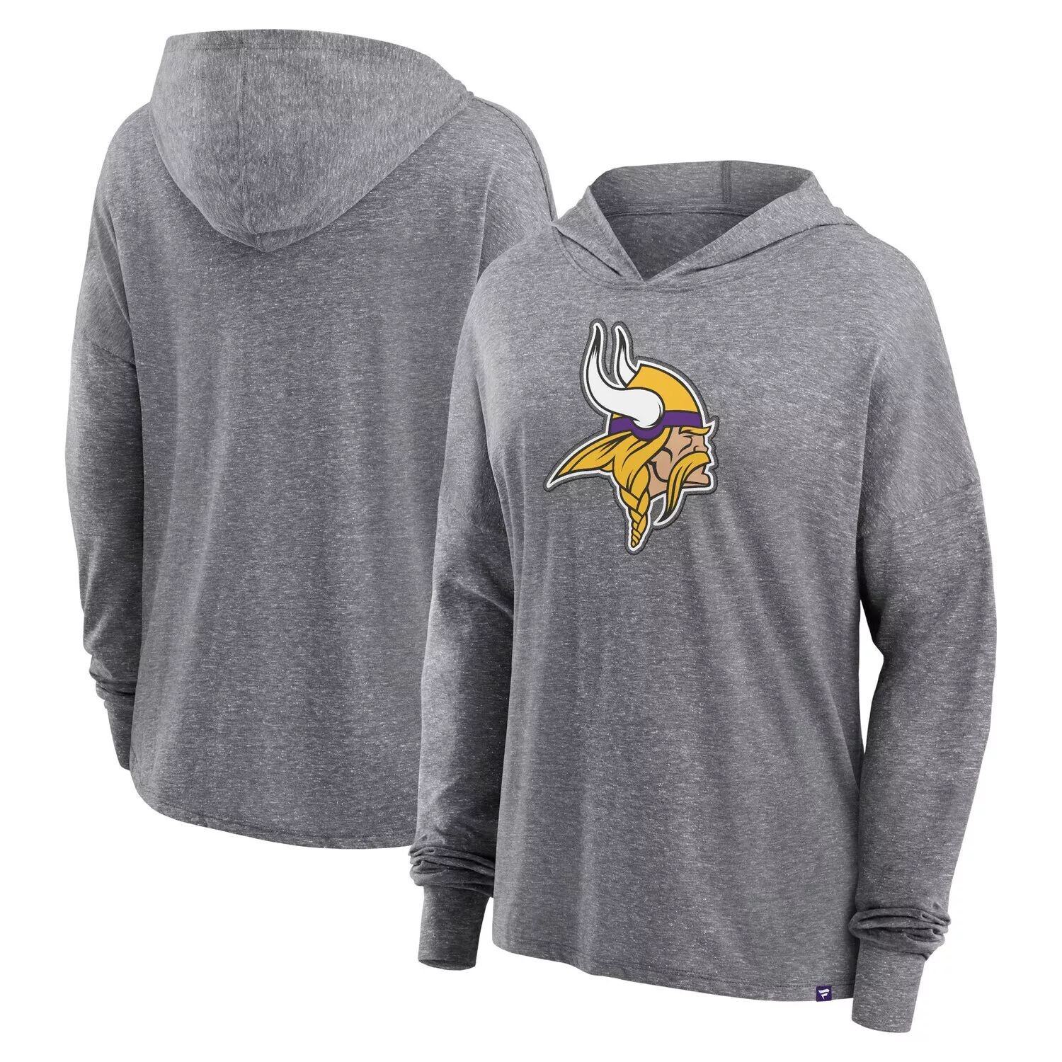 

Женский уютный пуловер с капюшоном Fanatics Heather Grey Minnesota Vikings Fanatics