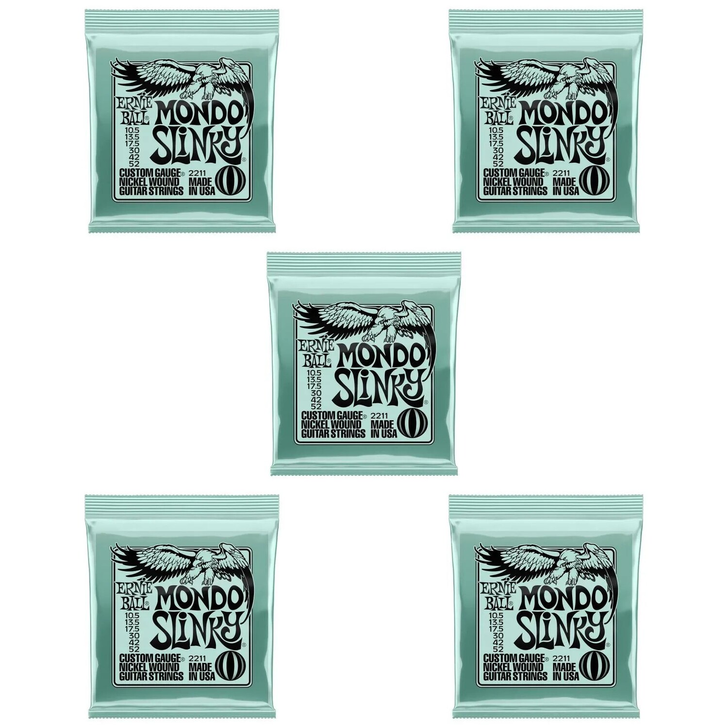 

Струны для электрогитары Ernie Ball 2211 Mondo Slinky с никелевой обмоткой — .0105-.052 (5 шт.)