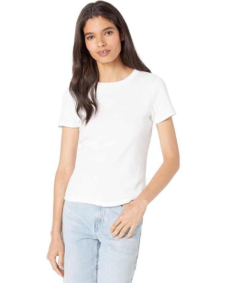

Футболка Michael Stars Lexy 1x1 Cotton Crew Neck, белый