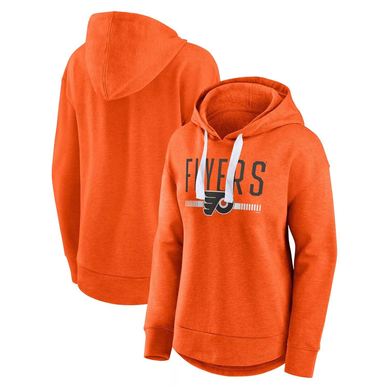 

Женский пуловер с капюшоном Fanatics Heather Orange Philadelphia Flyers Never Done Fanatics