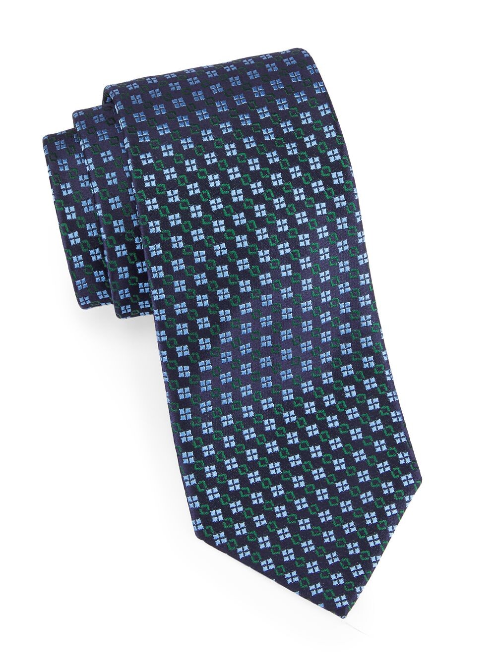 

Шелковый жаккардовый галстук с цепочкой Mini Medallion Charvet, синий