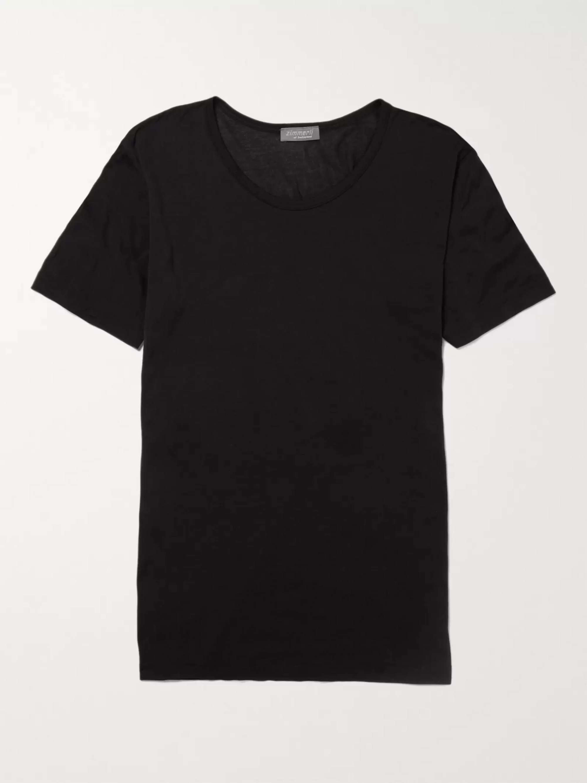 Королевская классическая хлопковая футболка Zimmerli, черный
