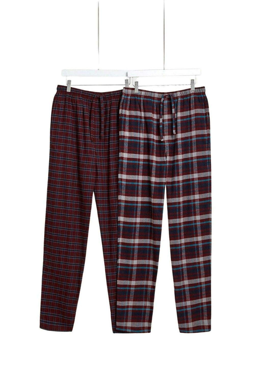 

Брюки для сна 2 PACK CHECKED Marks & Spencer, цвет burgundy mix