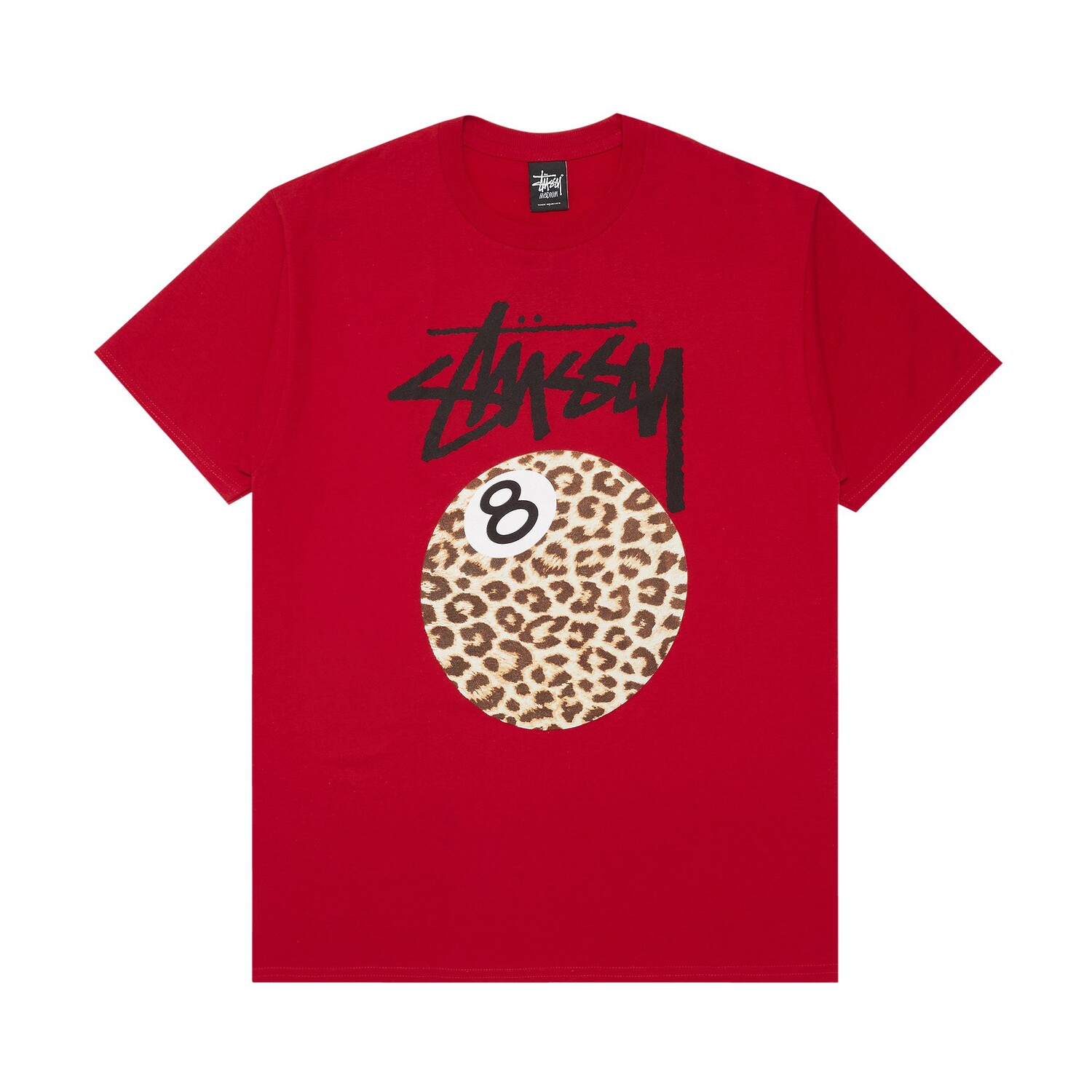 

Футболка Stussy Cheetah 8 Ball, красная, Красный