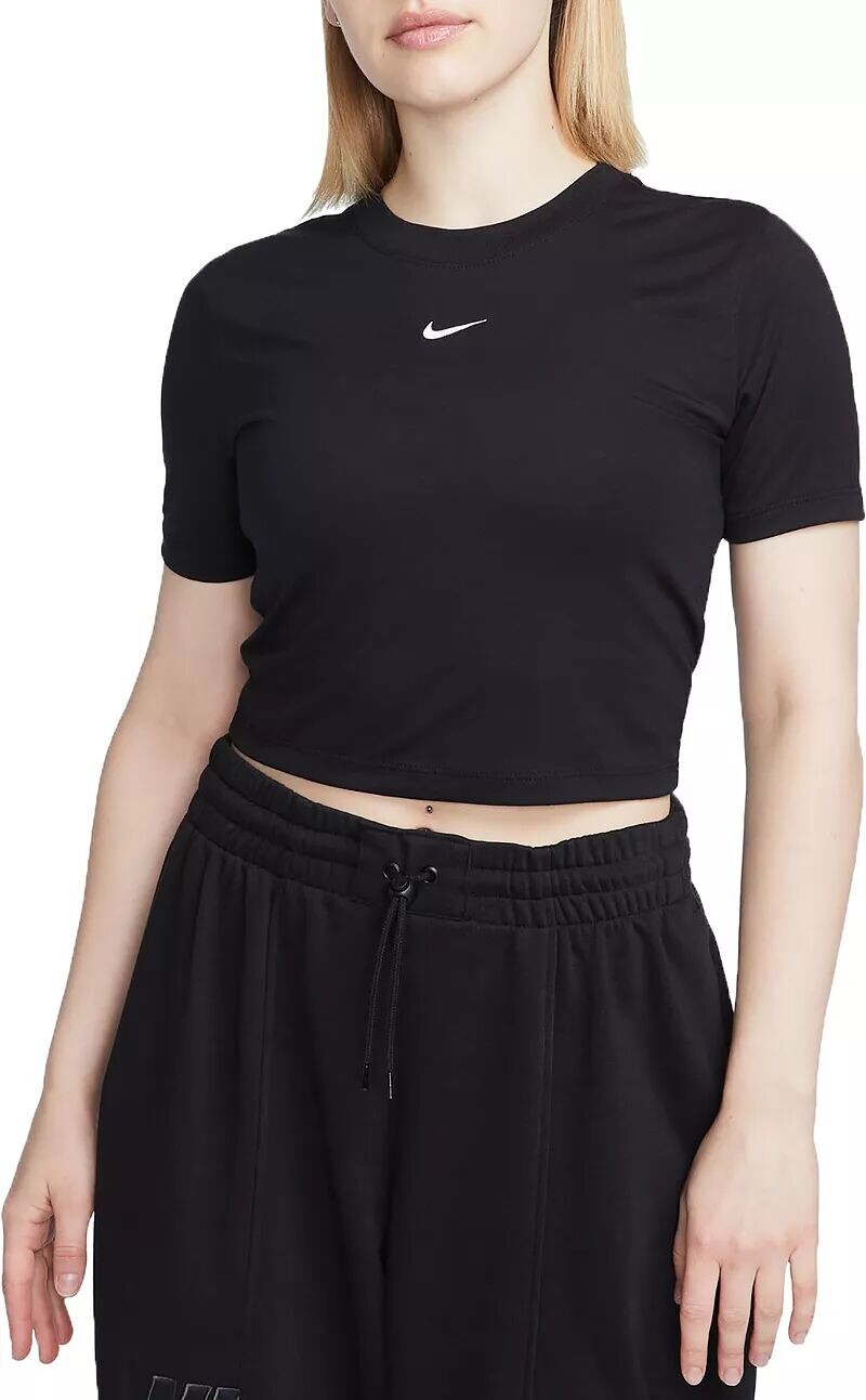 

Женская укороченная футболка узкого кроя Nike Sportswear Essential, черный