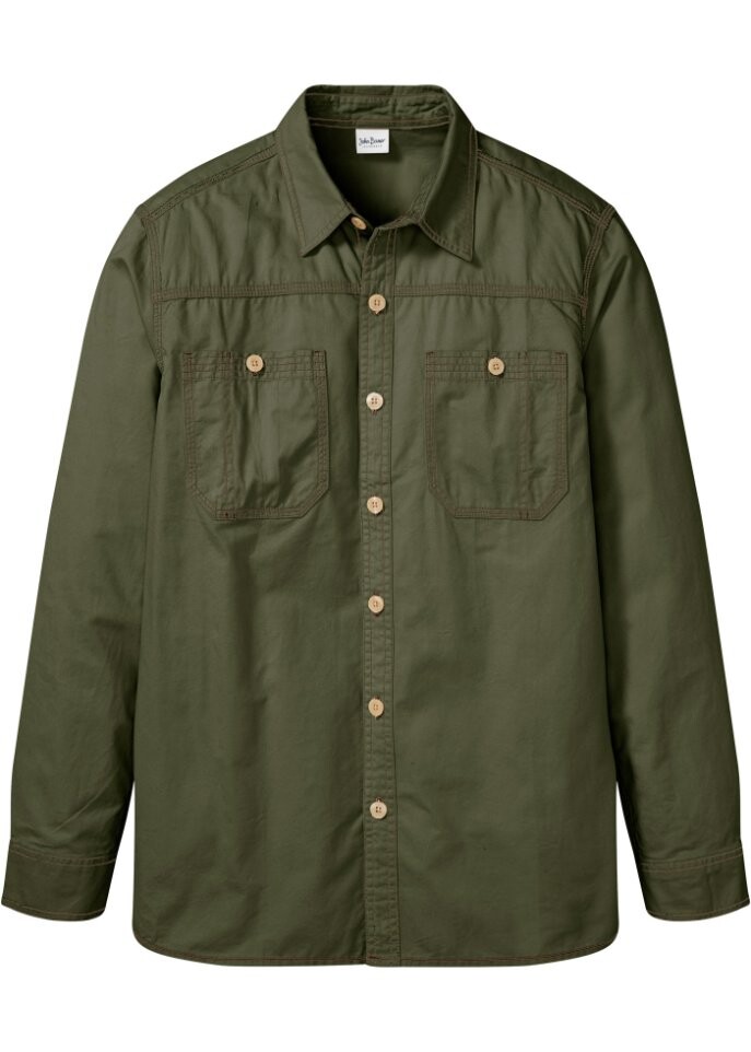 

Рубашка свободного кроя из твила с длинными рукавами John Baner Jeanswear, зеленый