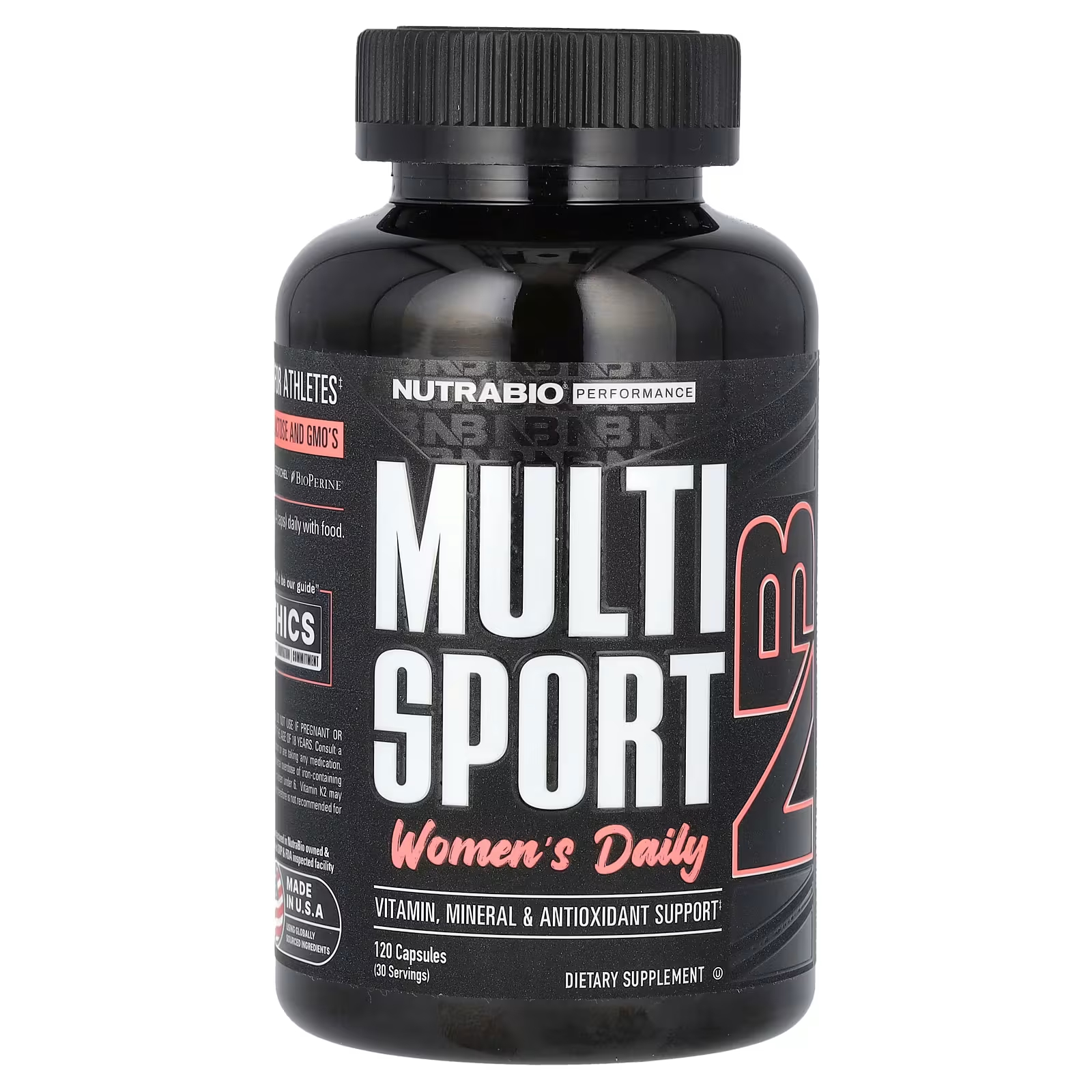 Пищевая добавка NutraBio Performance MultiSport для женщин, 120 капсул