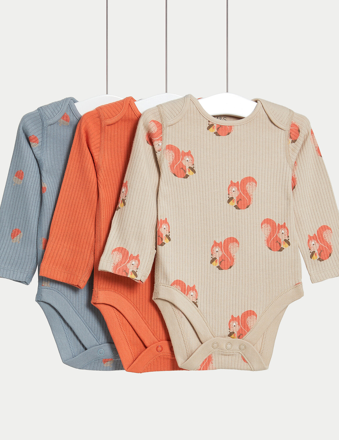 

3 комплекта боди из чистого хлопка с лесным принтом (от 6½ фунтов до 3 лет) Marks & Spencer
