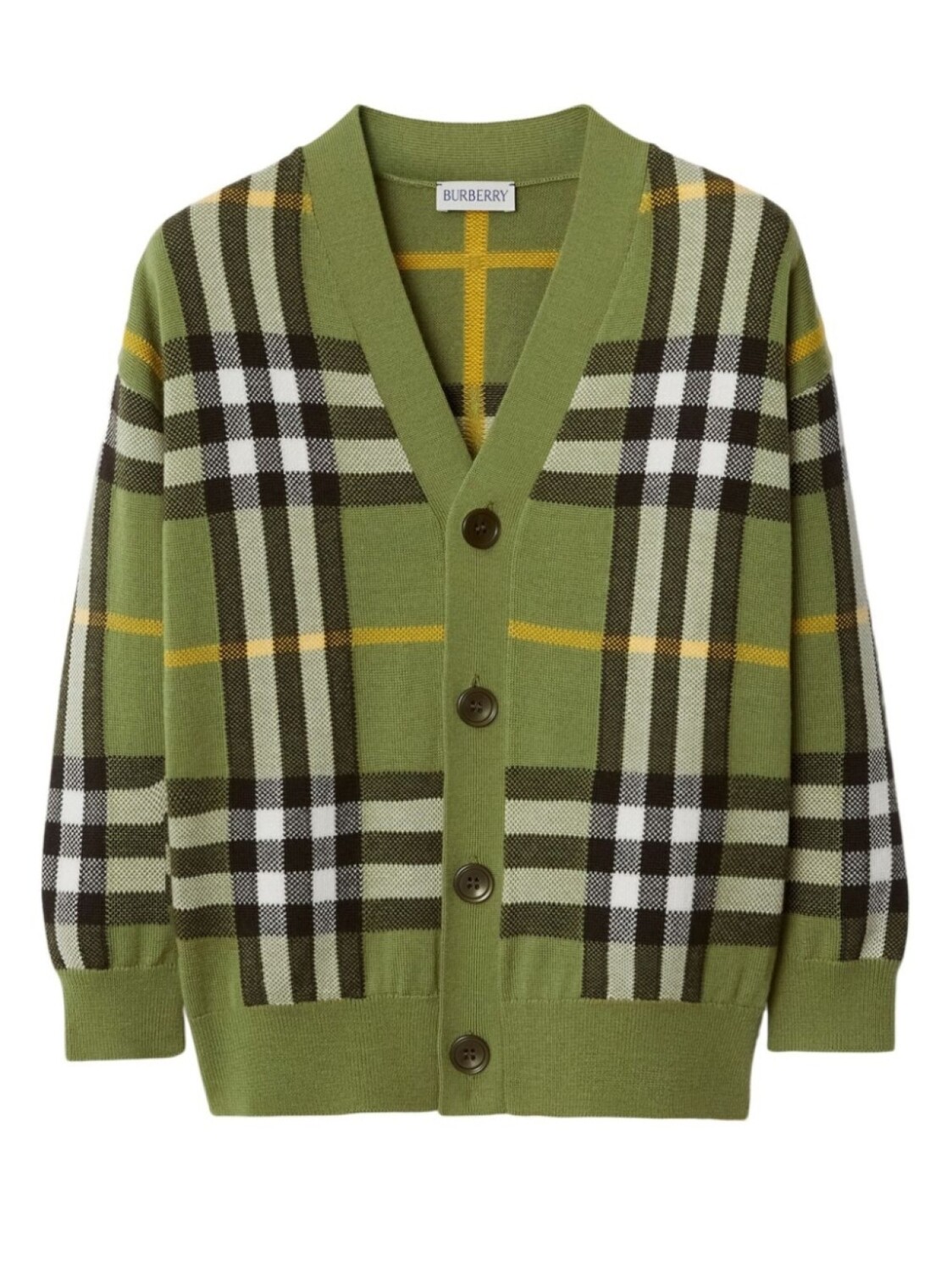 

Burberry Kids кардиган тонкой вязки в клетку Vintage Check, зеленый