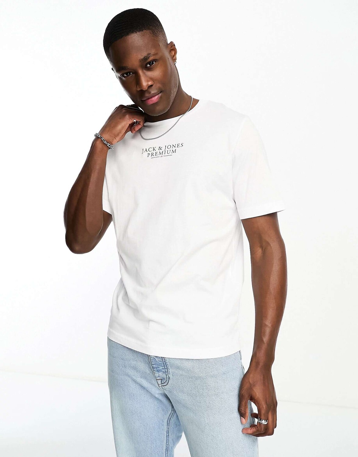 

Белая футболка с логотипом Jack & Jones Premium, Белый