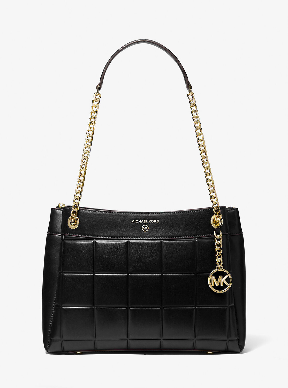 

Стеганая кожаная сумка через плечо Susan среднего размера Michael Kors, черный