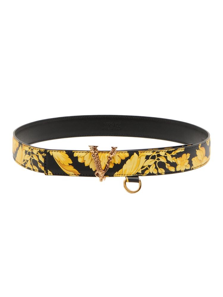 

Кожаный ремень Virtus Barocco Versace, цвет Black Gold