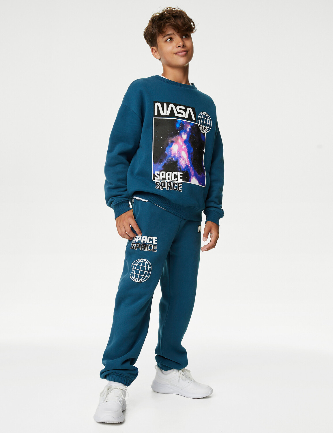 

Джоггеры NASA с высоким содержанием хлопка (6–16 лет) Marks & Spencer