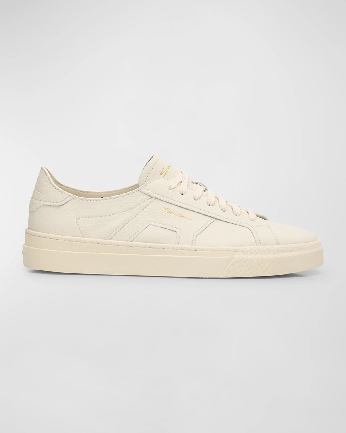 

Мужские кожаные низкие кеды DBS Santoni, цвет White