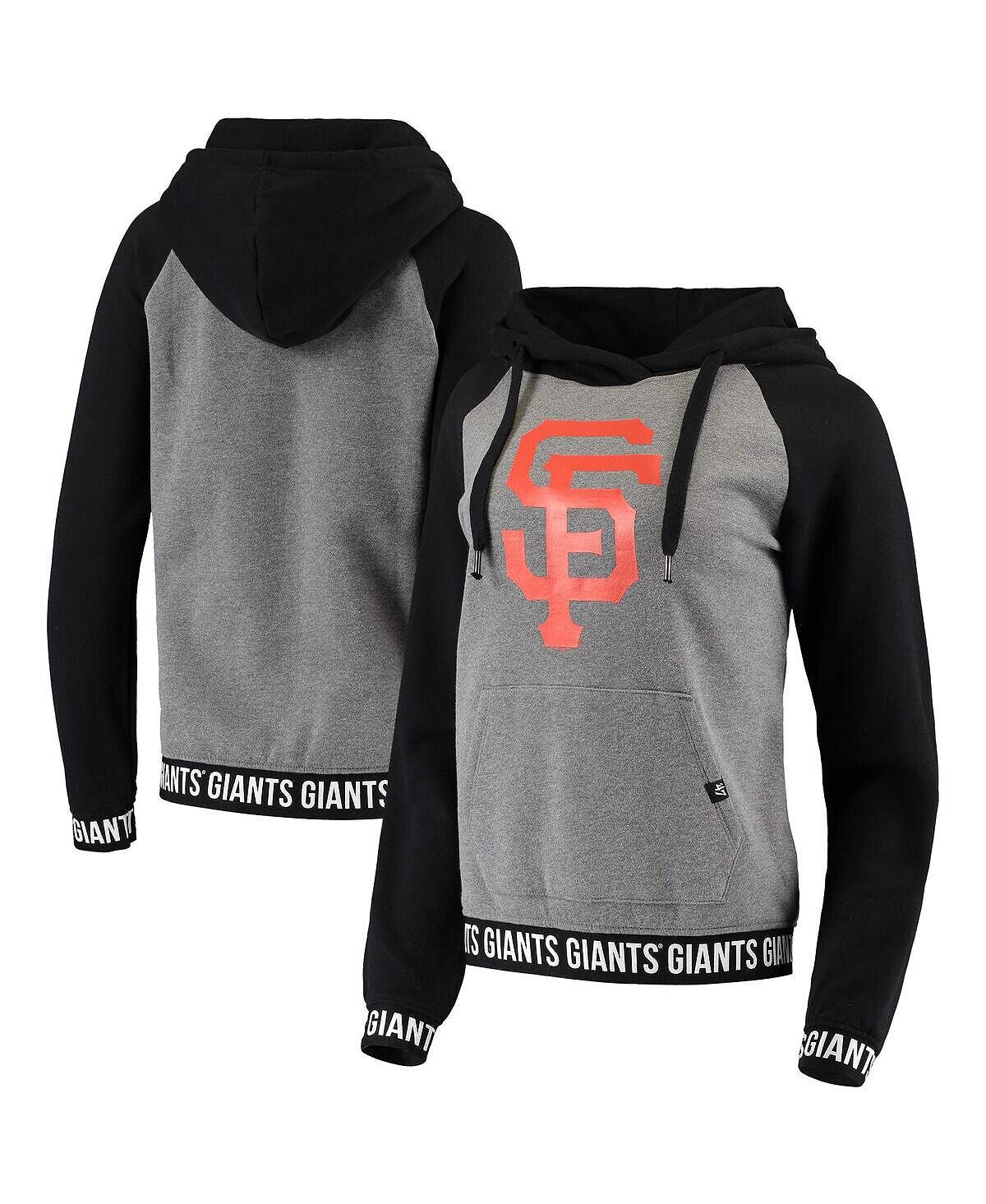 

Женский пуловер с капюшоном серо-черного цвета San Francisco Giants Band реглан '47 Brand
