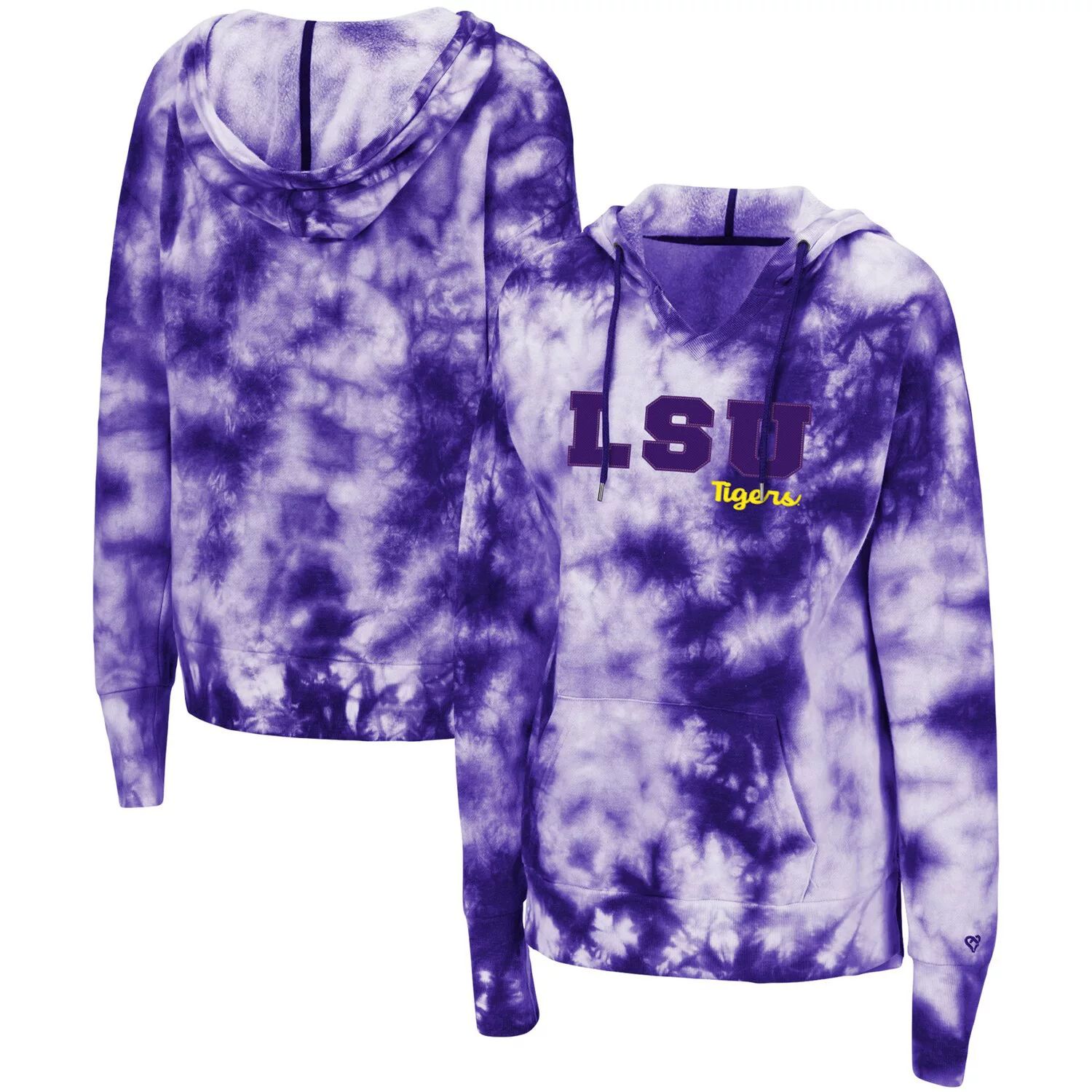 

Женский пуловер с капюшоном Colosseum Purple LSU Tigers Shavonee Tie-Dye Colosseum