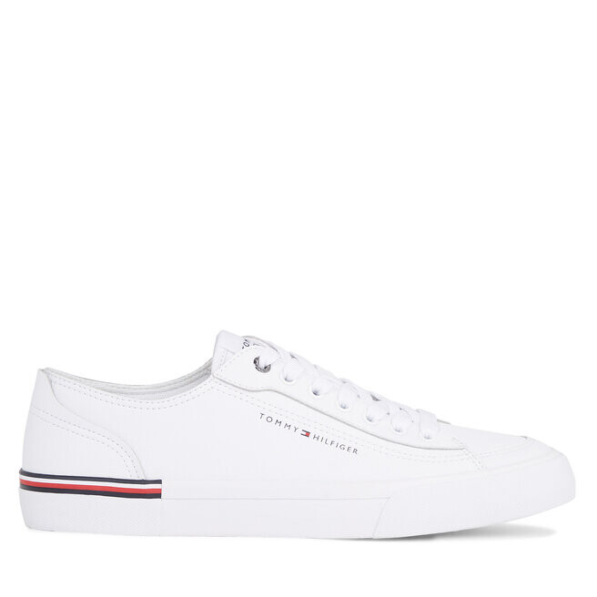 Кроссовки Tommy Hilfiger Corporate Vulc Leather FM0FM04953 White YBS, белый кроссовки tommy hilfiger iconic vulc stripes mesh fm0fm05072 white ybs белый