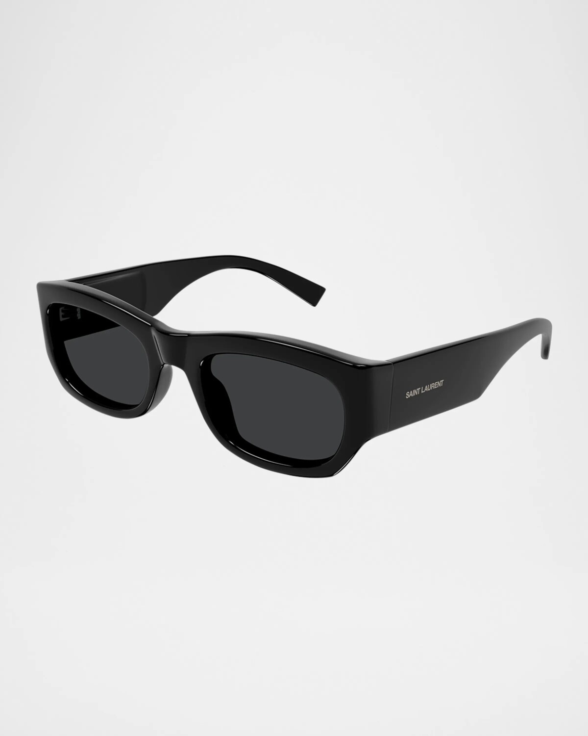 

Пластиковые прямоугольные солнцезащитные очки Saint Laurent, цвет Shiny Black