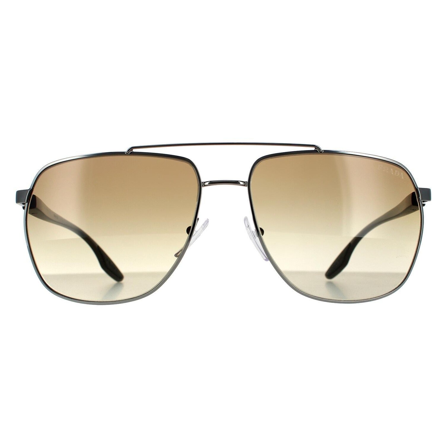 

Коричневые солнцезащитные очки Aviator Gunmetal с градиентом Prada Sport, серый