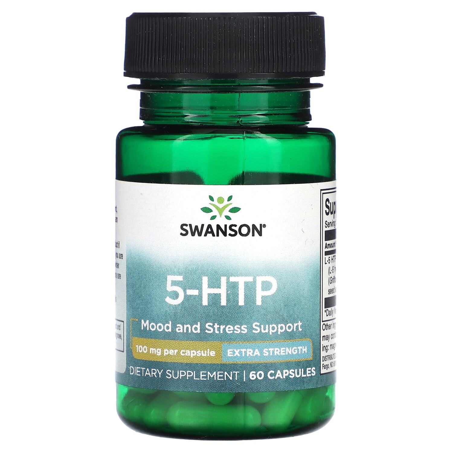 

5-HTP, повышенная сила действия, 100 мг, 60 капсул, Swanson