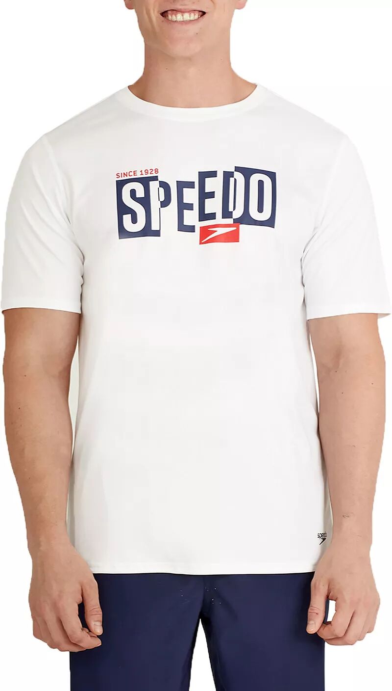 цена Мужская рубашка для плавания Speedo с короткими рукавами и графикой
