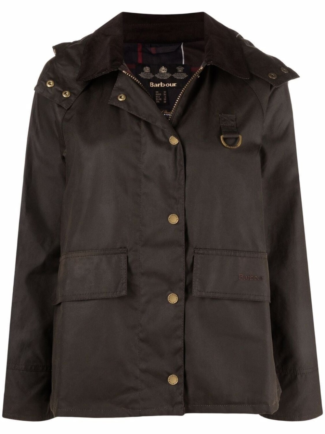 

Barbour вощеная куртка Avon с капюшоном, зеленый