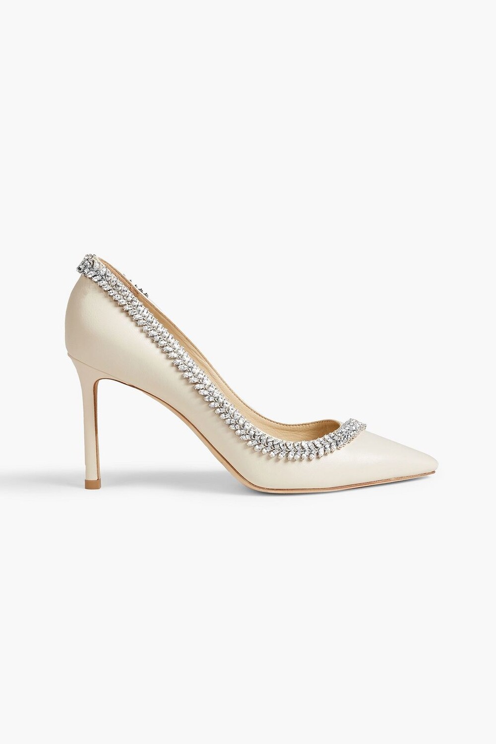 

Кожаные туфли Romy 85 с кристаллами JIMMY CHOO, слоновая кость