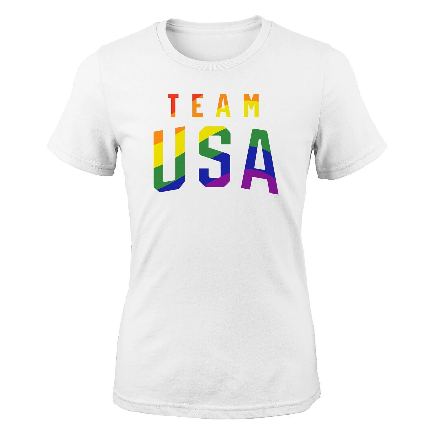 

Женская белая футболка с логотипом Team USA Pride Month Outerstuff, Белый
