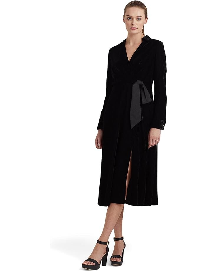 

Платье LAUREN Ralph Lauren Velvet Surplice Midi, черный