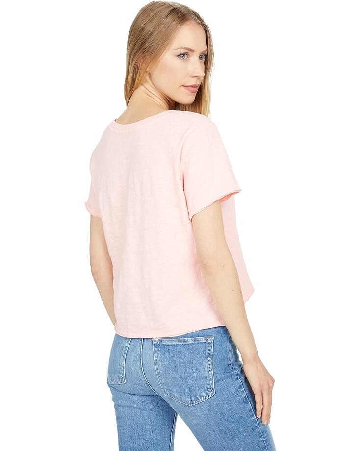 

Футболка bobi Los Angeles Slubbed Jersey V-Neck Boxy Tee, цвет Papayas