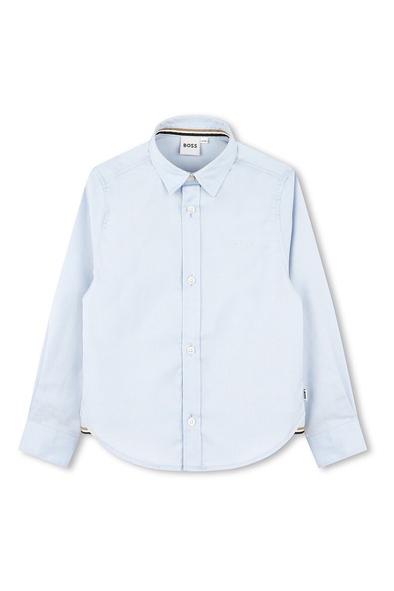 

Хлопковая рубашка с овальным краем Boss Kidswear, синий