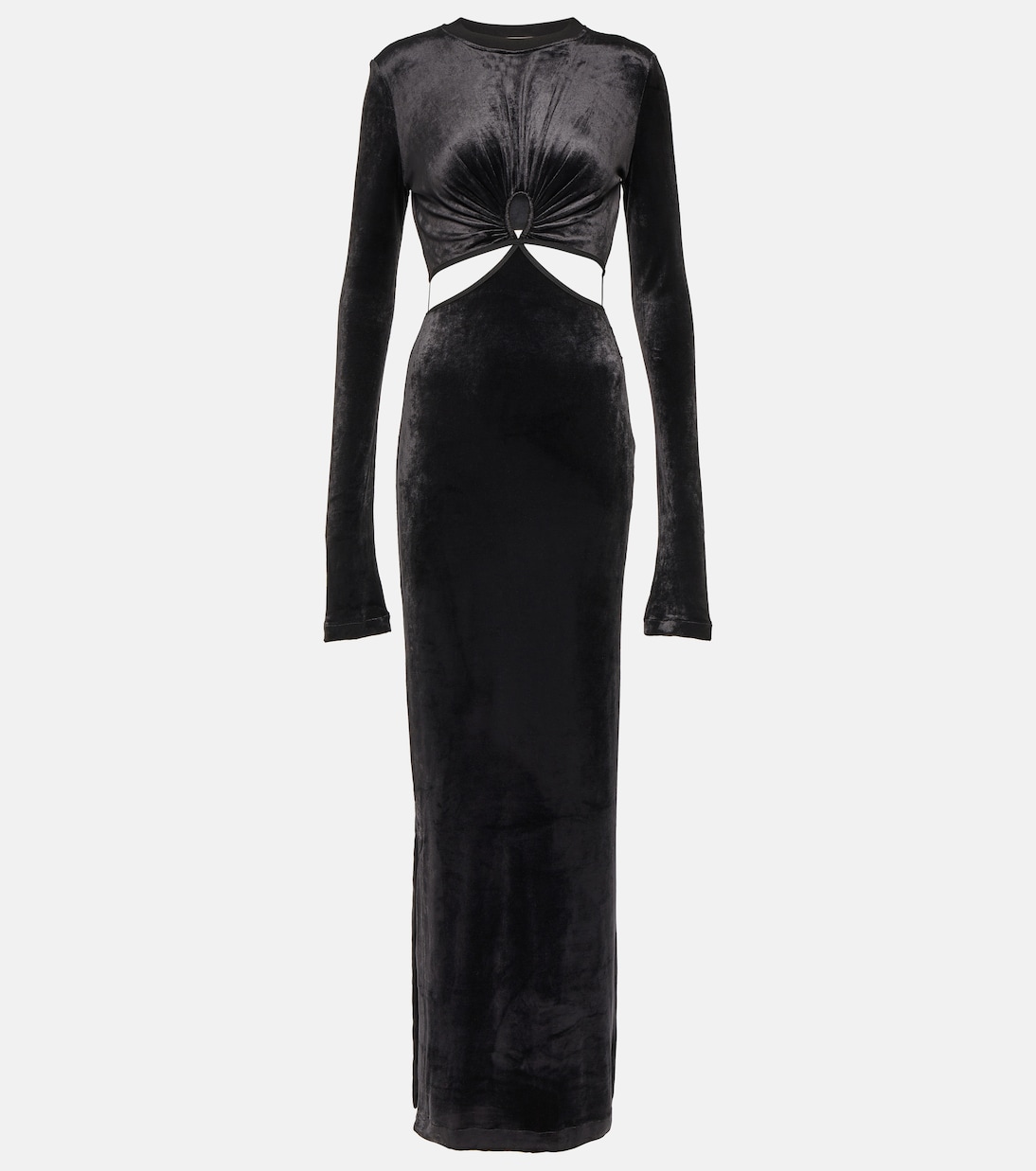 Бархатное платье макси с вырезами Nensi Dojaka, черный трусы женские infinity lingerie nensi черный
