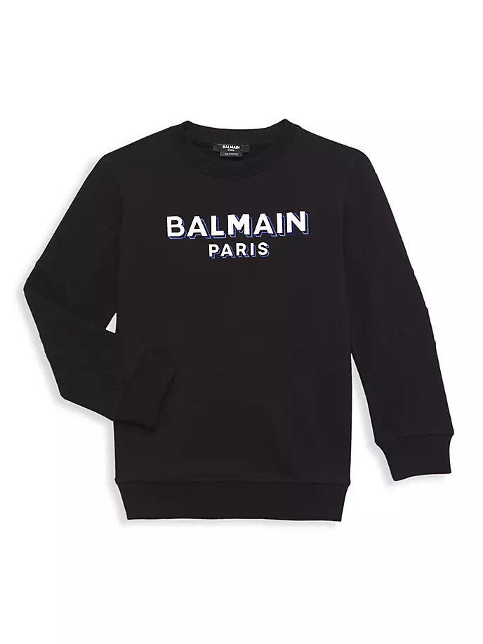 

Толстовка с круглым вырезом и логотипом Little Boy's & Boy's Balmain, черный