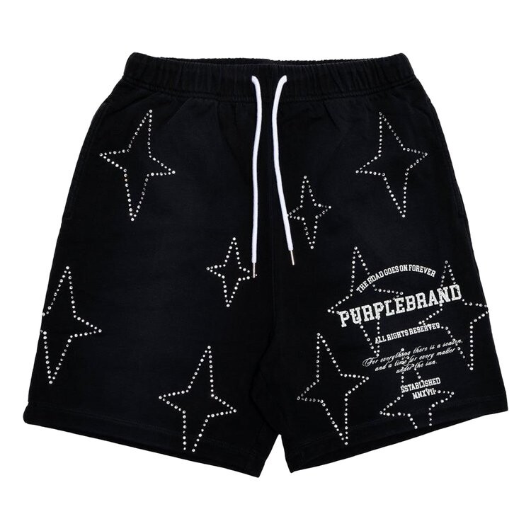 

Шорты PURPLE BRAND Stacked Crystal Stars Shorts, черный