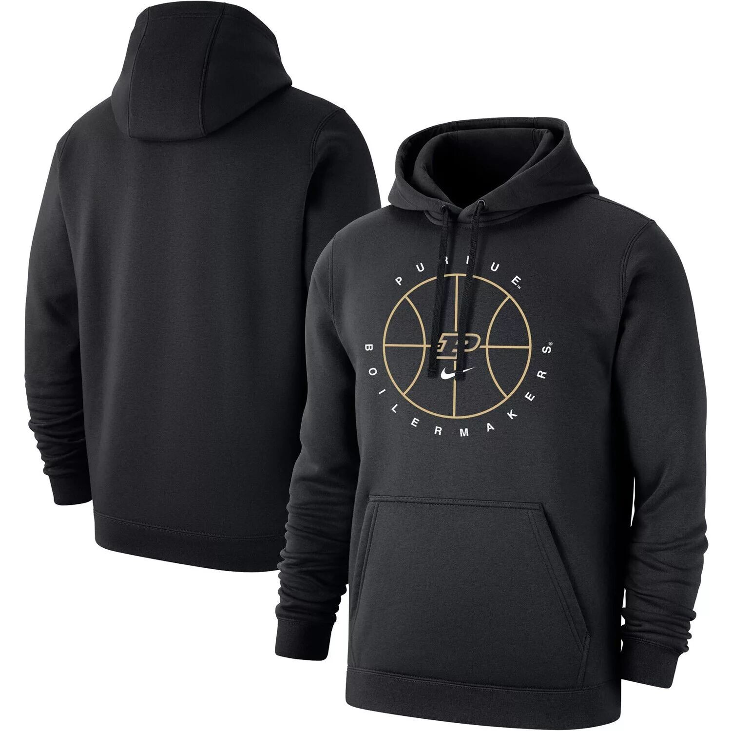 

Мужской черный флисовый пуловер с капюшоном Purdue Boilermakers Basketball Icon Club Nike