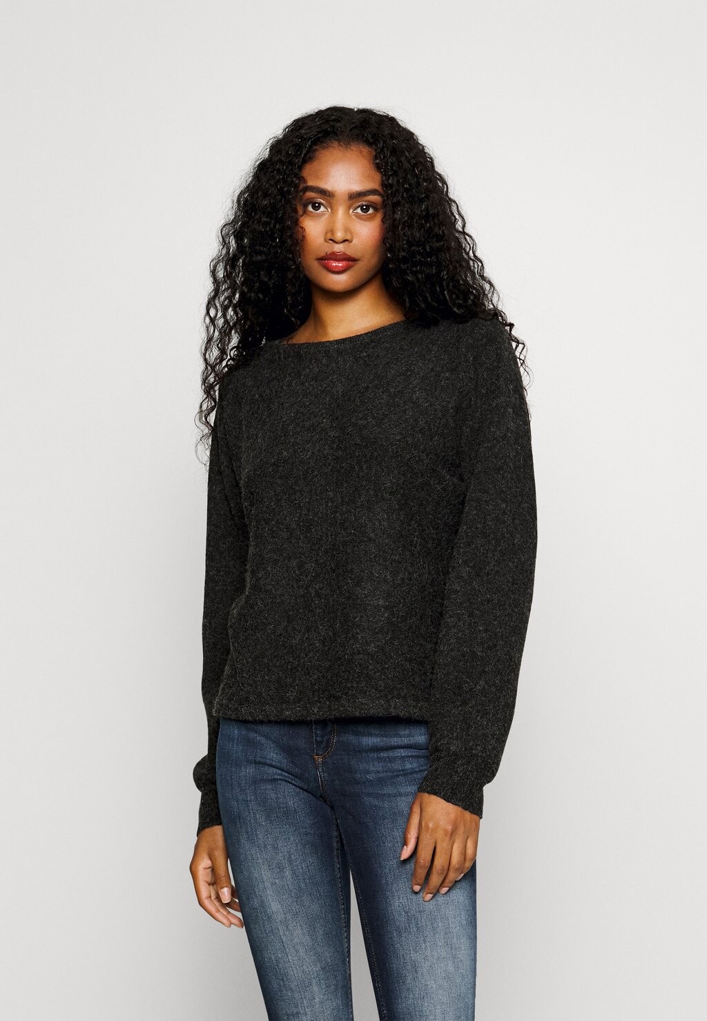 

Свитшот Vero Moda VMDOFFY BOATNECK, цвет black melange
